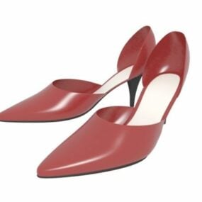 Women Red Ballroom Shoes 3d model