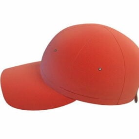 Moda Kırmızı Beyzbol Şapkası 3D model