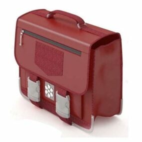 Women Fashion Red Briefcase 3d model