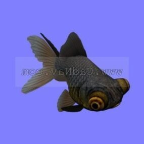 3д модель аквариумного животного желтой рыбки