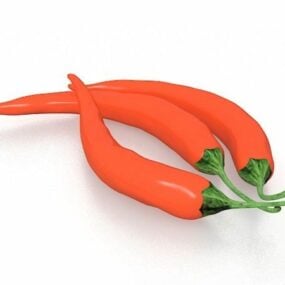 Red Chillies Vegetable 3d model