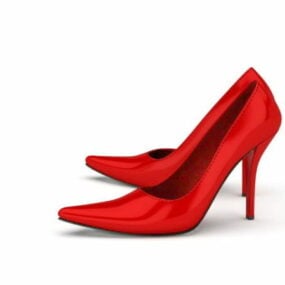Fashion Red Court Shoes 3d model