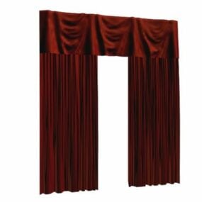 Home Red Curtains 3d model