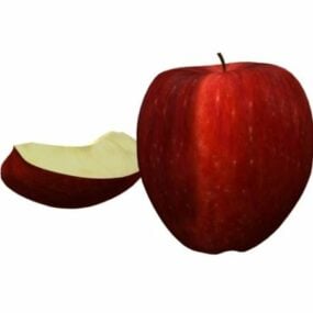 Rood appelfruit met plak 3D-model