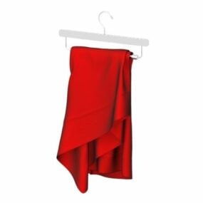 3д модель женского красного платья на вешалке