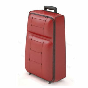 کیف چرم مسافرتی قرمز مدل سه بعدی