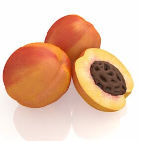 Red Peaches Fruit 3d model