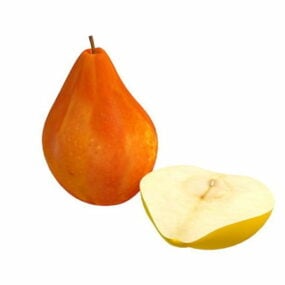 Red Pear Fruit 3d model