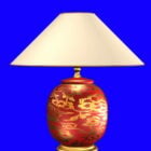 Lampada da tavolo decorativa in porcellana rossa