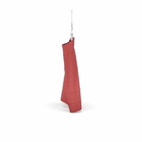Mode röd kjol på hängare 3d-modell