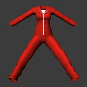 3д модель красного женского спортивного костюма