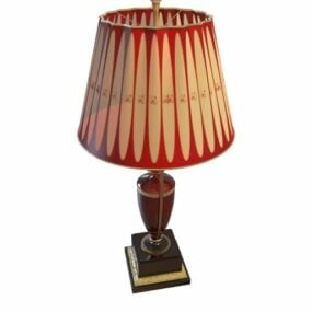 Red Shade Home Table Lamp 3d model