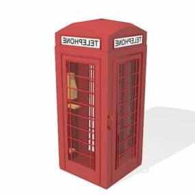 British Red Telephone Booth 3d-modell