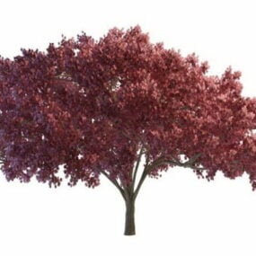 Model 3D krajobrazu czerwonego drzewa