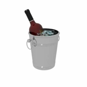 Wine With Ice Bucket 3d model