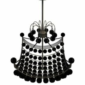 Antique Classic Style Beaded Chandelier 3d model
