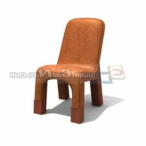 Chaise de salle à manger en cuir d'hôtel modèle 3D