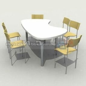 Conjuntos de muebles de restaurante modelo 3d