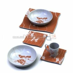 Restaurant Ceramic Plates Dishes 3d model