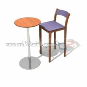 Restaurační nábytek Tall Stool Table 3D model