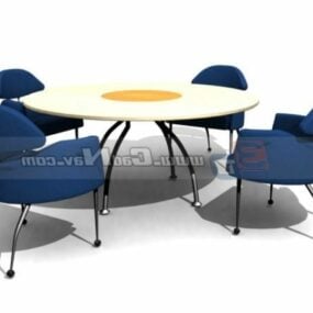 Modello 3d di mobili moderni per tavolo e poltrona