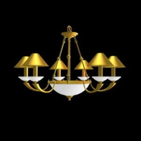 Lámpara de araña dorada de estilo retro modelo 3d