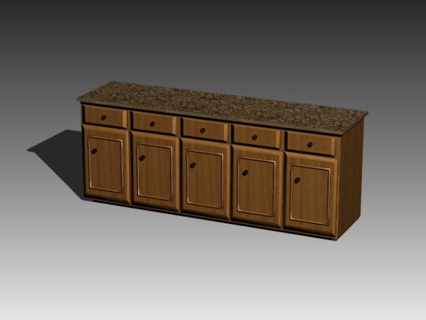 Retro Wooden Kitchen Countertop Free 3ds Max Model 3ds Dwg