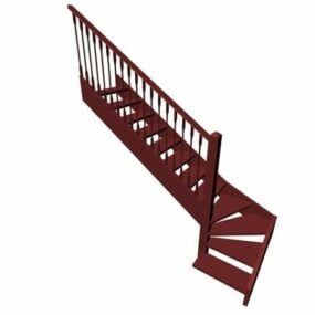 Home Retro Style Open Staircase 3d model