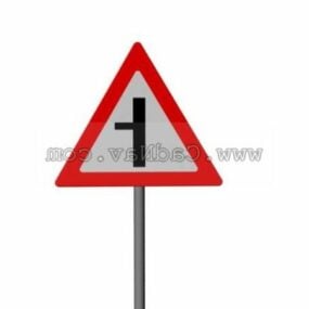 Znaki drogowe na prawym skrzyżowaniu Model 3D