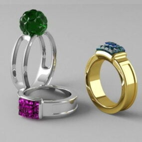Gift Heart Golden Jewelry 3d-modell