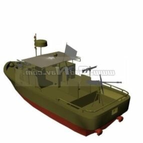 Model 3D łodzi patrolowej rzecznej jednostki pływającej