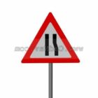 Road Narrows On Left Traffic Signs