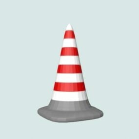 Modelo 3d de cone de estrada de aviso de construção