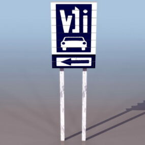 لافتة طريق تنظيمية لصلاحية الطريق نموذج ثلاثي الأبعاد
