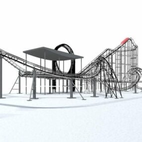 Roller Coaster Amusement 3d model
