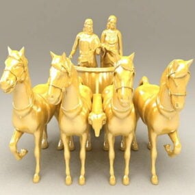 Roman Chariot Statue Driver 3d model
