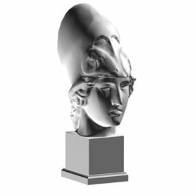 Old Roman Bust Sculpture 3d model