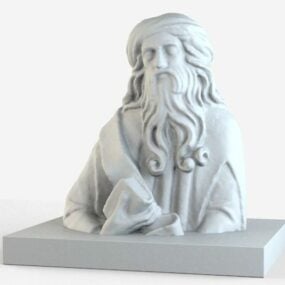 Estatua antigua Gutenberg personaje famoso modelo 3d
