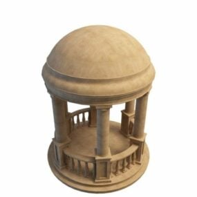 Gazebo en pierre de marbre romain modèle 3D