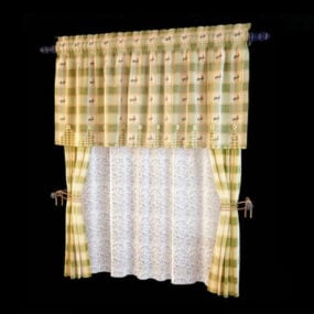 Roman Shade Windows Fabric Curtain 3d model