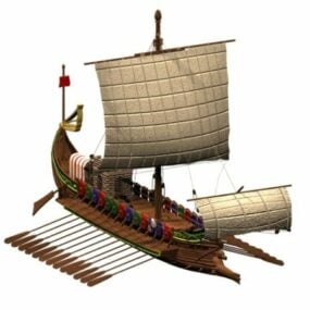 Modello 3d di nave da guerra romana per moto d'acqua