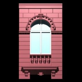 Modello 3d di finestra in stile romano vintage
