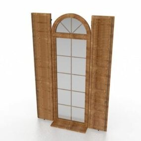 Romansk Revival Wooden Window 3d-modell