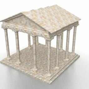 Romaans stenen tuinhuisje 3D-model