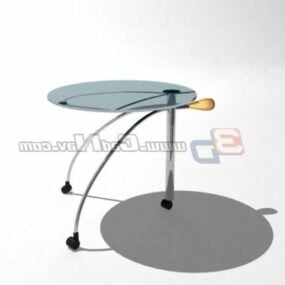 Modern Glass Chrome Side Table 3d model