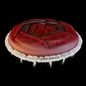 Rose Leather Pillow 3d model
