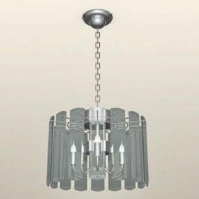 家用圆鼓水晶吊灯3d模型