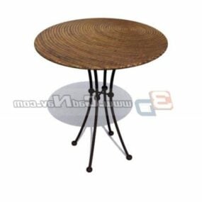 Restaurant Round Wooden Coffee Table 3d model