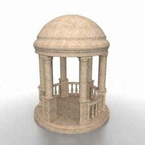 Runder Steinbetonpavillon 3D-Modell