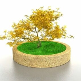 Round Tree Flower Bed 3d model